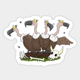 Funny vultures humour cartoon Sticker